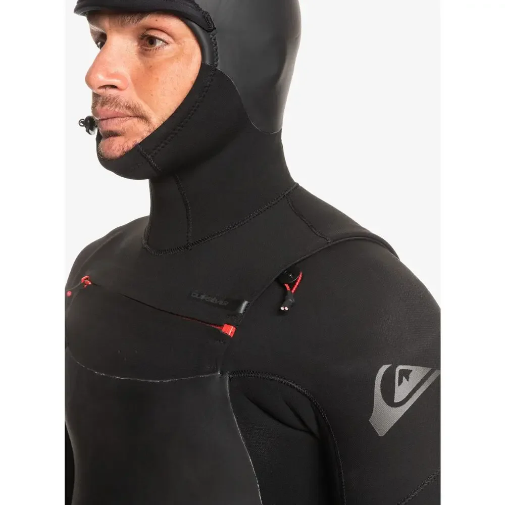 Quiksilver Mens Full Wetsuit 4/3mm Marathon Sessions Hooded Chest Zip Suit